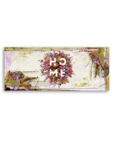 Modernes Wandbild - Home-Beschriftung mit Blumen | Feeby
