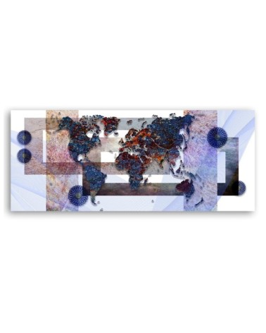 Bild auf Leinwand - Blaue Weltkarte | Feeby