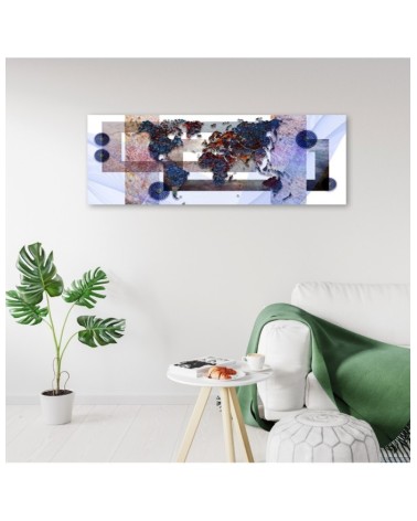 Bild auf Leinwand - Blaue Weltkarte | Feeby