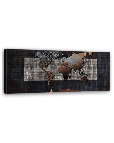 Canvas print for living room - Retro world map | FEEBY