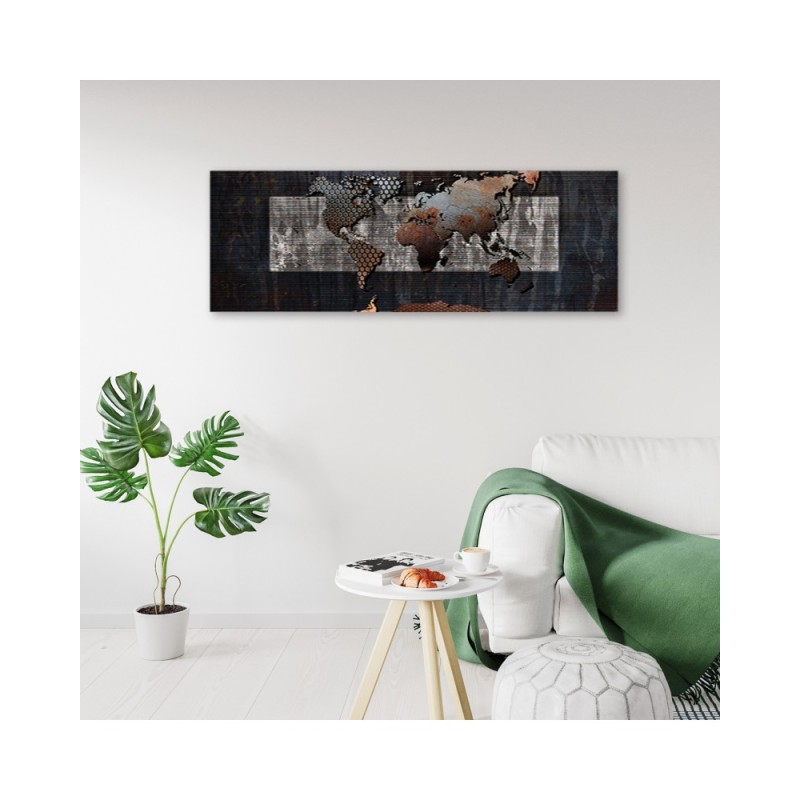 Leinwandbild modern - Retro Weltkarte | Feeby