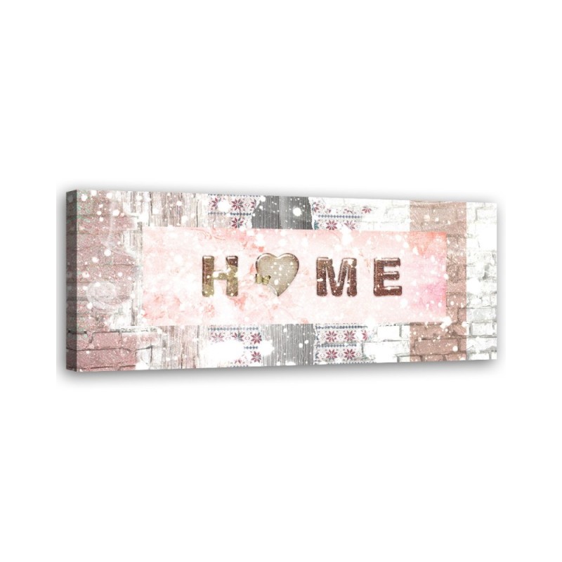 Bild auf Leinwand - Snowy Home Inschrift | Feeby