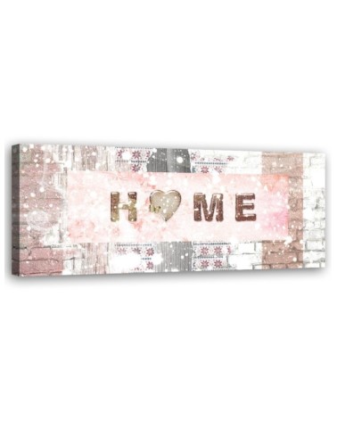Wall canvas print - Snowy Home inscription | FEEBY