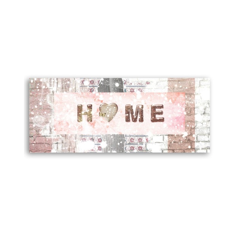 Bild auf Leinwand - Snowy Home Inschrift | Feeby