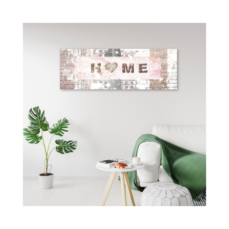Bild auf Leinwand - Snowy Home Inschrift | Feeby