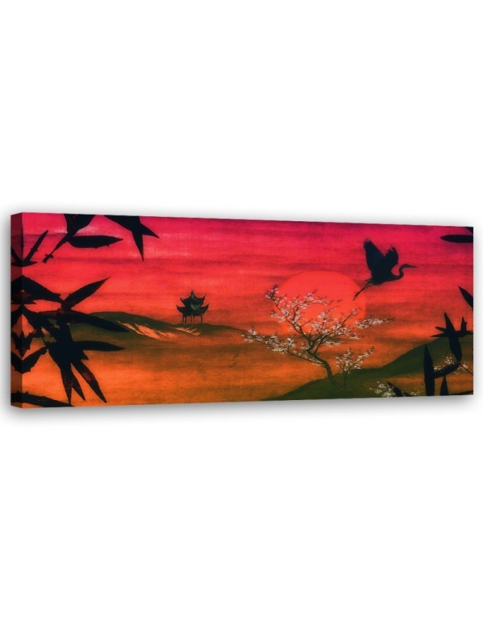 Modernes Wandbild - Rote Landschaft in Japan | Feeby