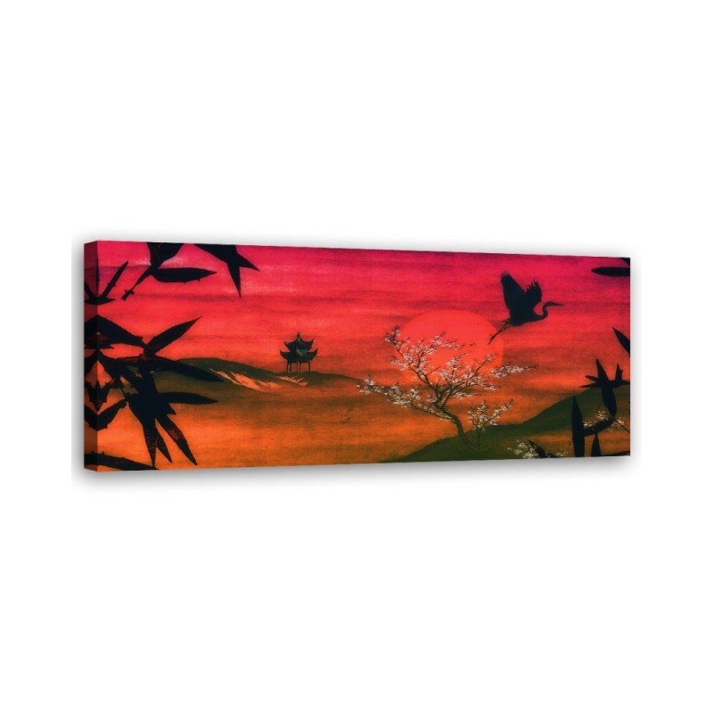 Bedroom wall painting - Red landscape of Japan | FEEBY