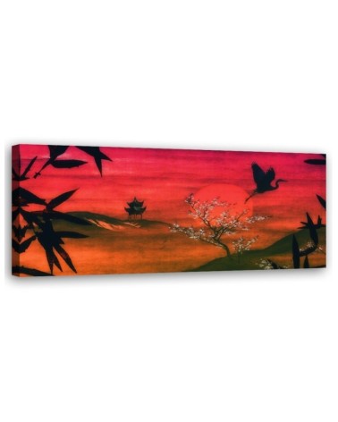 Bedroom wall painting - Red landscape of Japan | FEEBY