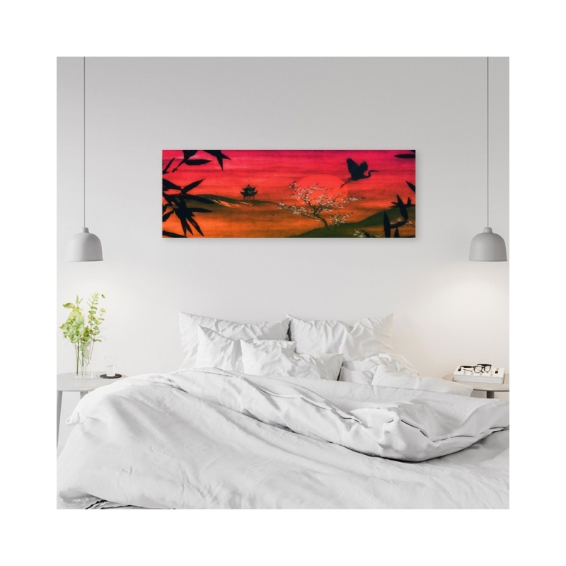 Modernes Wandbild - Rote Landschaft in Japan | Feeby