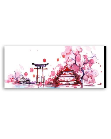 Leinwandbild modern - Japanische Landschaft Aquarell | Feeby