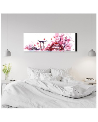 Leinwandbild modern - Japanische Landschaft Aquarell | Feeby