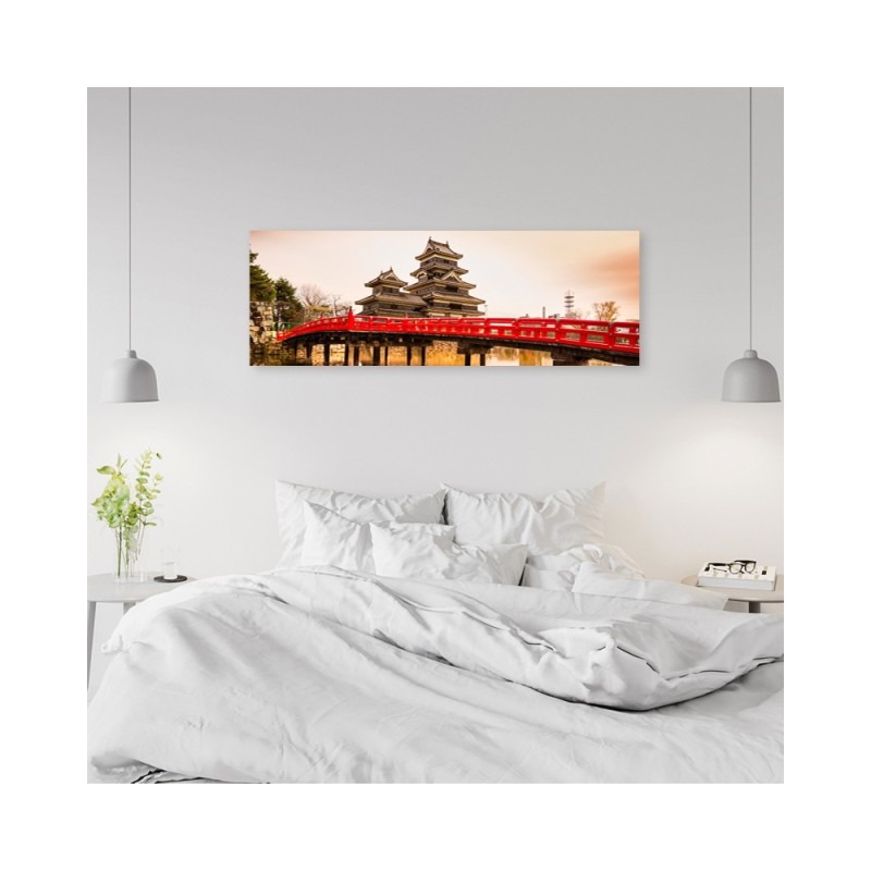 Leinwandbild - Japanische Brücke und Schloss Matsumoto | Feeby