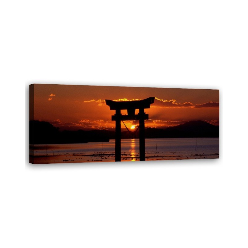 Leinwandbild - Sonnenuntergang über dem Torii-Tor | Feeby