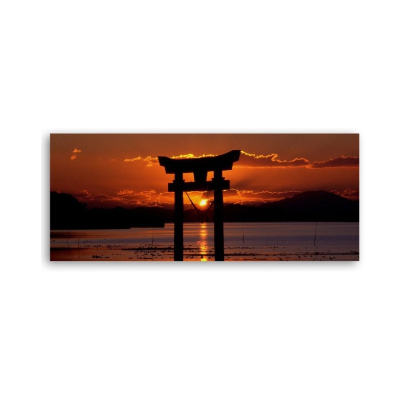 Leinwandbild - Sonnenuntergang über dem Torii-Tor | Feeby