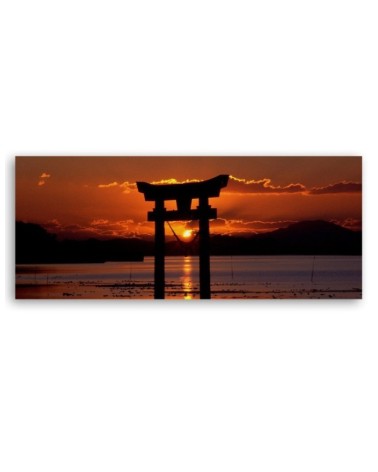 Leinwandbild - Sonnenuntergang über dem Torii-Tor | Feeby