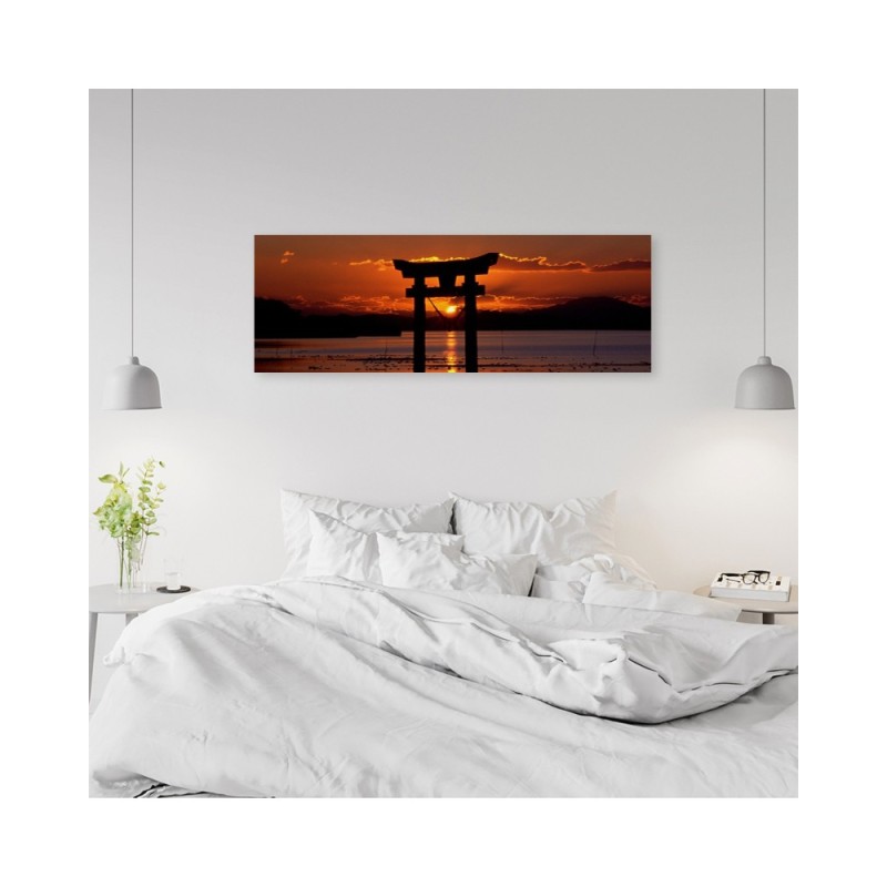 Leinwandbild - Sonnenuntergang über dem Torii-Tor | Feeby