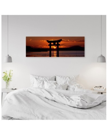 Leinwandbild - Sonnenuntergang über dem Torii-Tor | Feeby