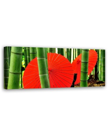 Bamboo japan umbrellas - Canvas print for the living room | FEEBY