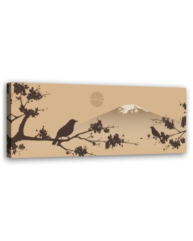 Leinwandbild - Vogel auf einem Zweig Japan | Feeby