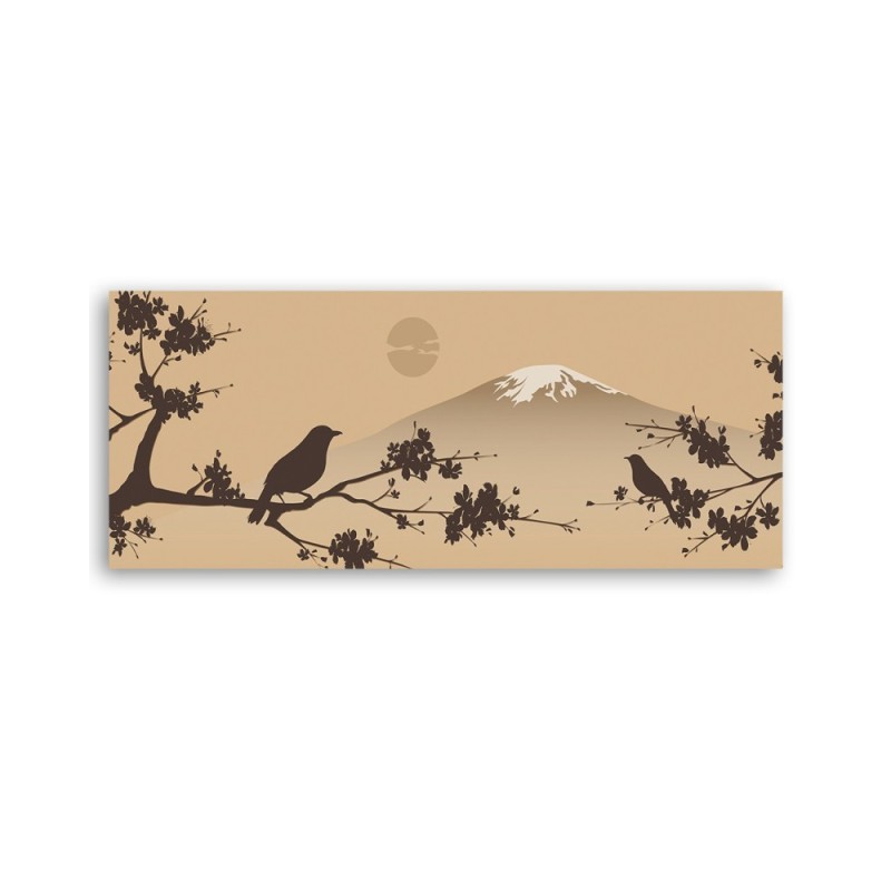 Leinwandbild - Vogel auf einem Zweig Japan | Feeby