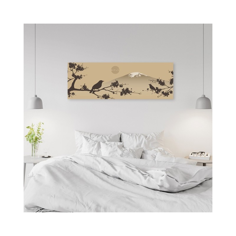 Leinwandbild - Vogel auf einem Zweig Japan | Feeby