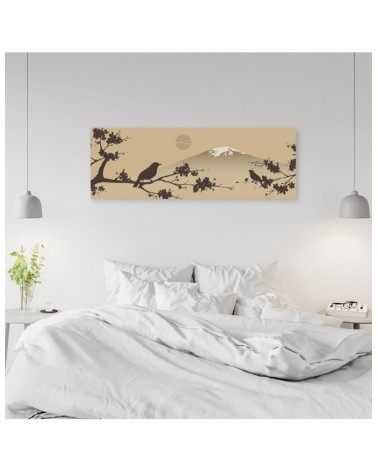 Leinwandbild - Vogel auf einem Zweig Japan | Feeby