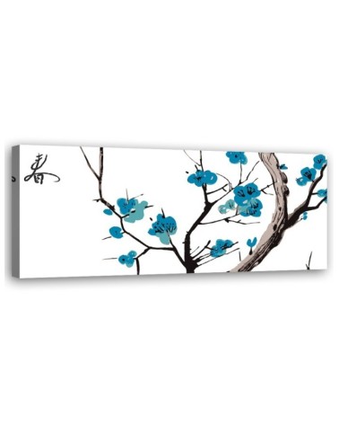 Leinwandbild modern - Blauer Kirschbaumzweig | Feeby