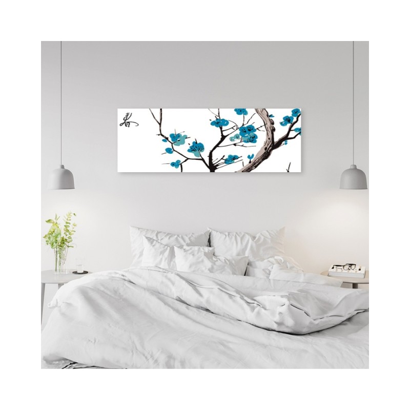 Leinwandbild modern - Blauer Kirschbaumzweig | Feeby