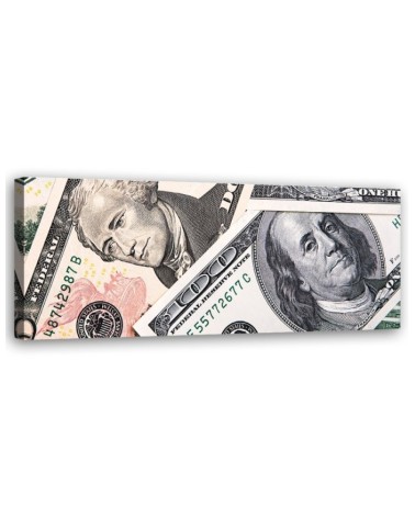 Zielone banknoty - Obraz drukowany na płótnie | Feeby.pl