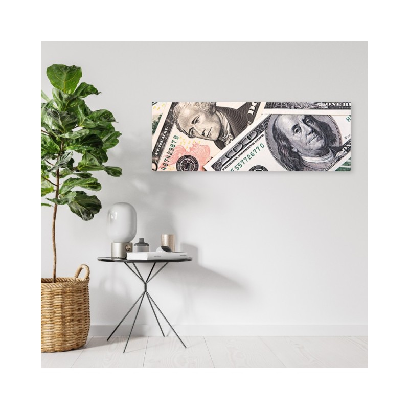 Modernes Wandbild - Grüne Geldscheine | Feeby