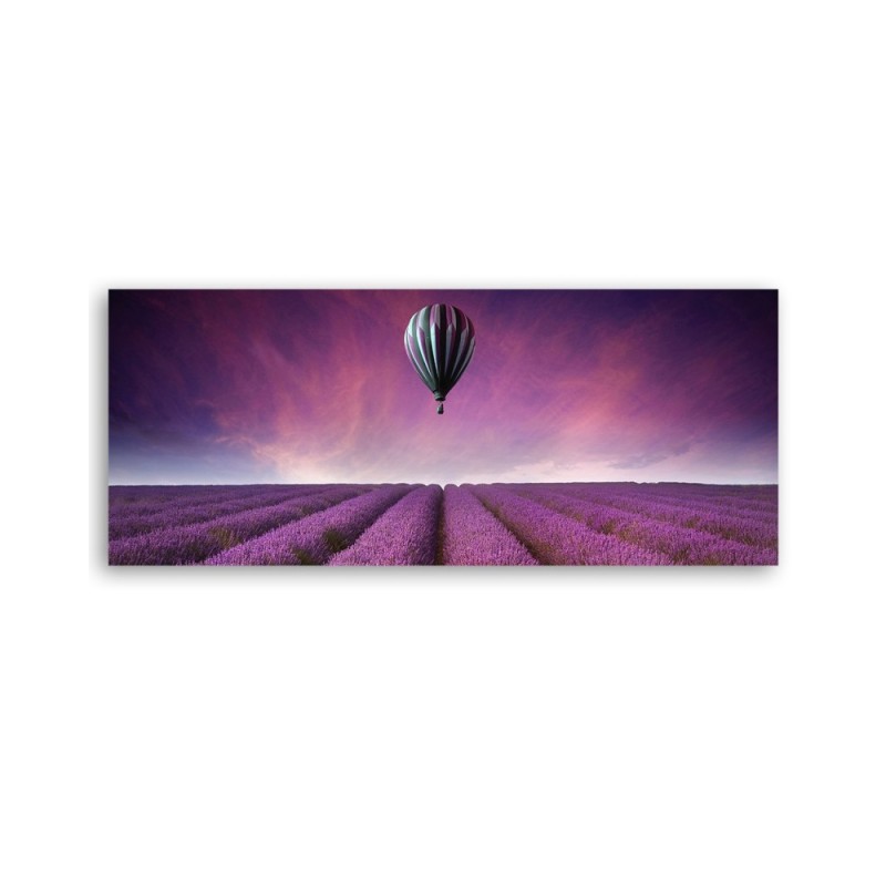Leinwandbild - Luftballon über einem Lavendelfeld | Feeby