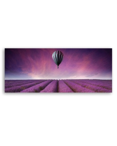 Leinwandbild - Luftballon über einem Lavendelfeld | Feeby