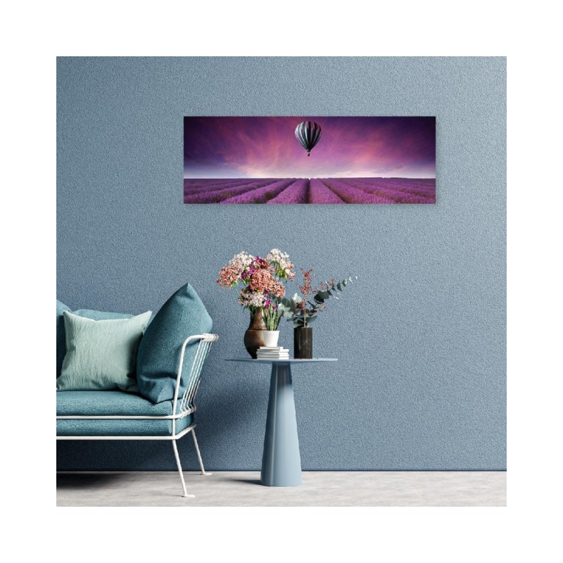 Leinwandbild - Luftballon über einem Lavendelfeld | Feeby