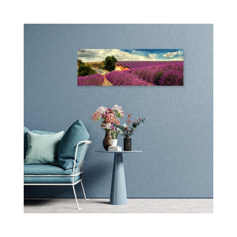Modernes Wandbild - Lavendellandschaft | Feeby
