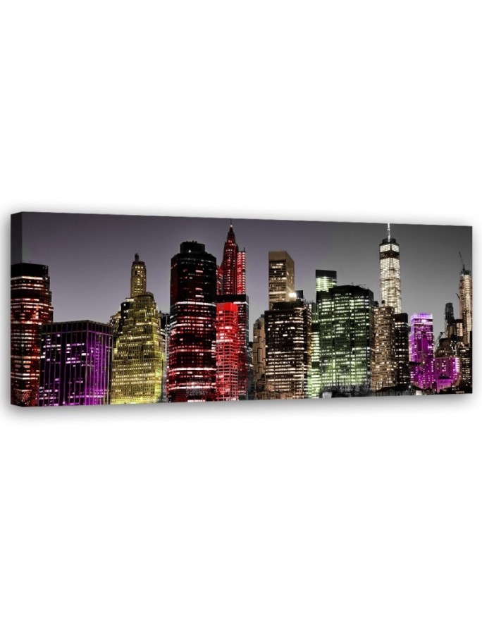 Leinwandbild - Bunte Wolkenkratzer | Feeby