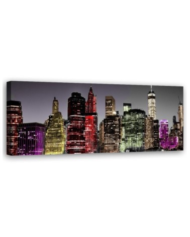 Leinwandbild - Bunte Wolkenkratzer | Feeby