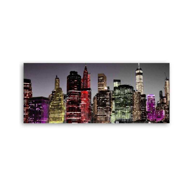 Leinwandbild - Bunte Wolkenkratzer | Feeby