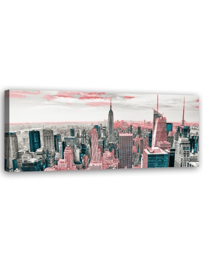 Wandbild für Wohnzimmer - New Yorker Wolkenkratzer | Feeby