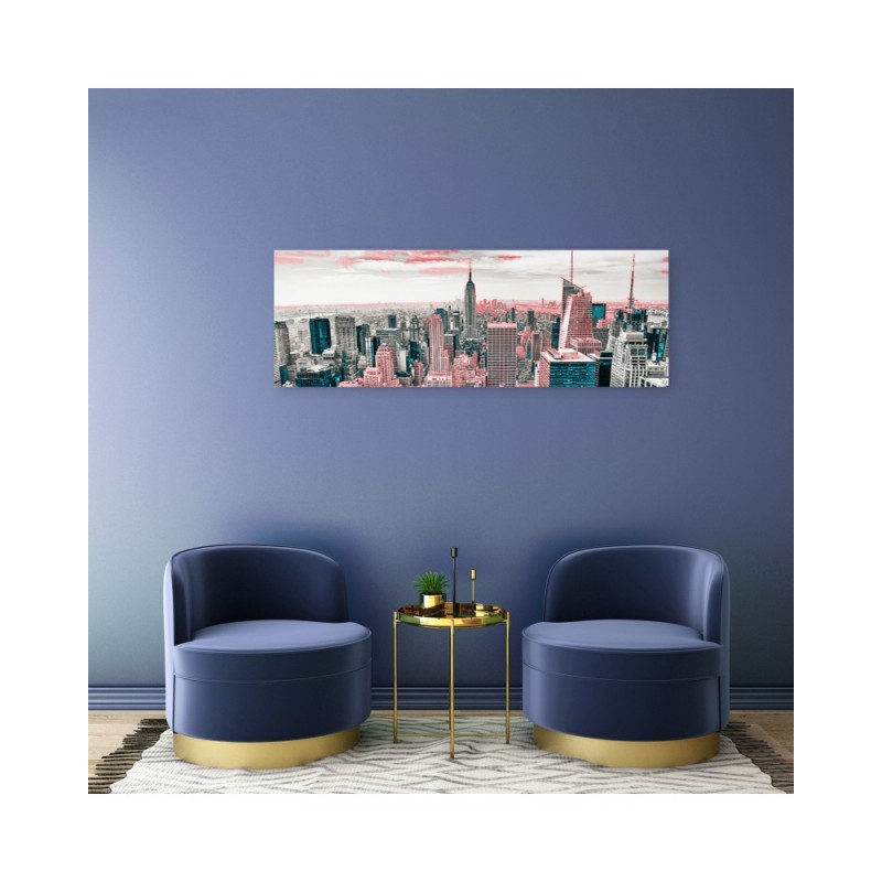 Wandbild für Wohnzimmer - New Yorker Wolkenkratzer | Feeby