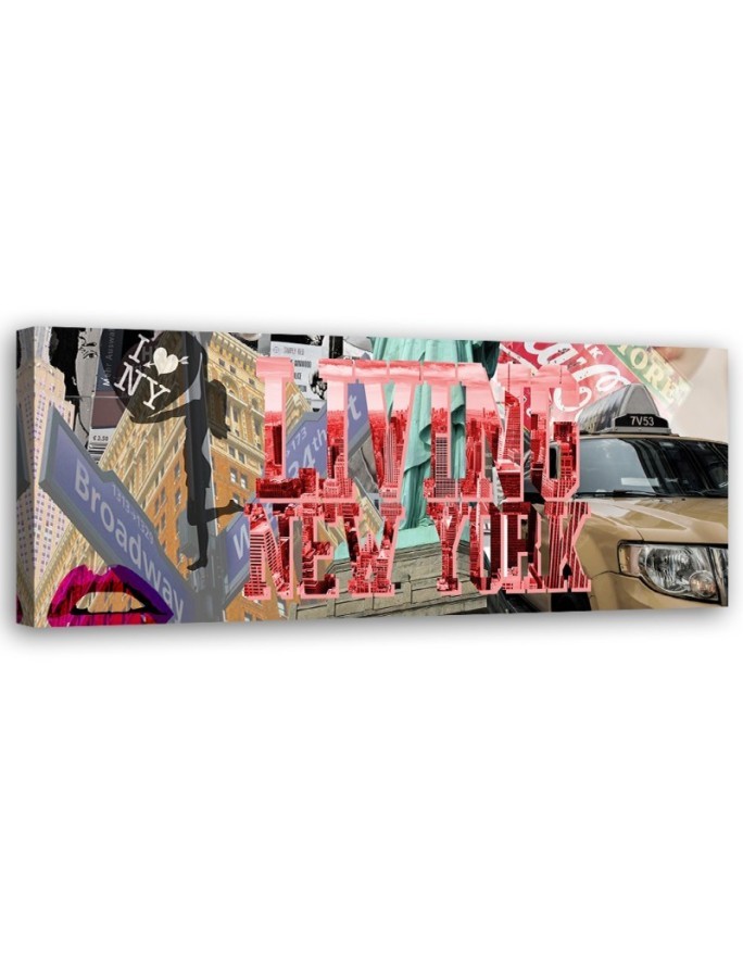 Bild auf Leinwand - Bildunterschrift Lebendiges New York | Feeby