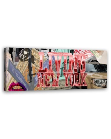 Bild auf Leinwand - Bildunterschrift Lebendiges New York | Feeby