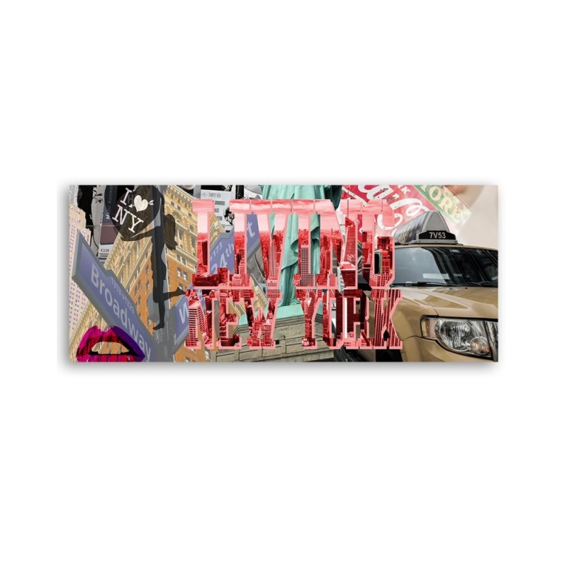 Bild auf Leinwand - Bildunterschrift Lebendiges New York | Feeby