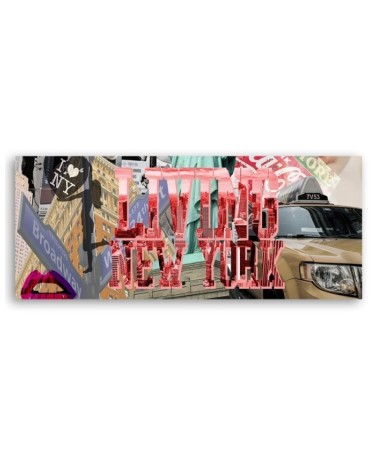 Bild auf Leinwand - Bildunterschrift Lebendiges New York | Feeby