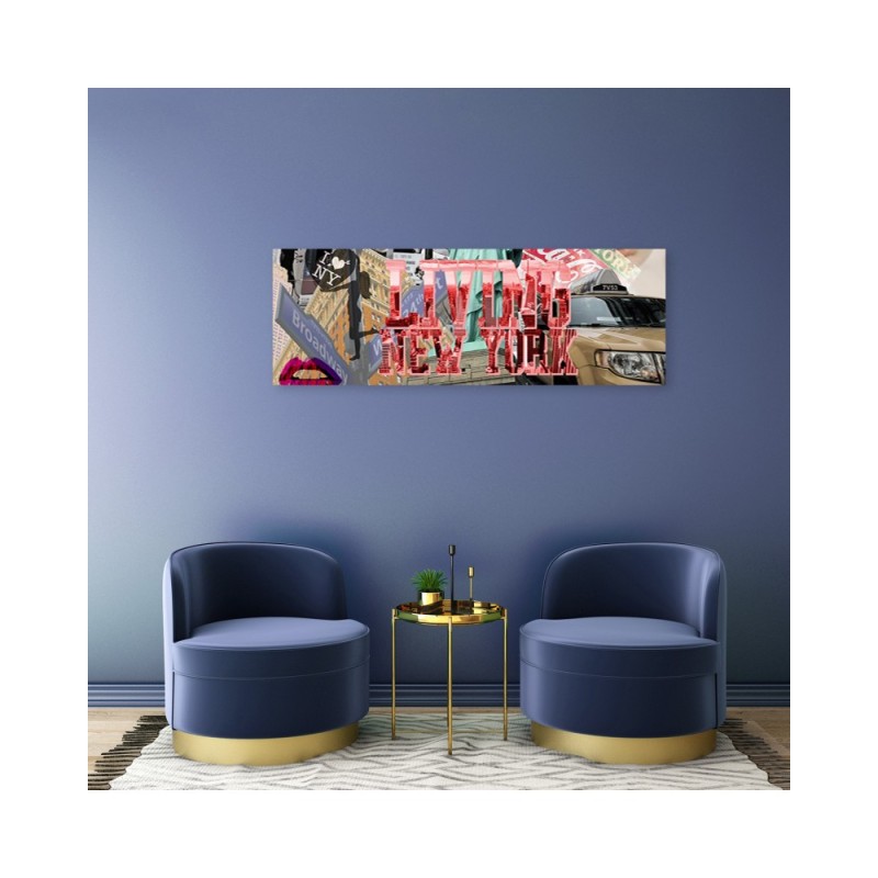 Bild auf Leinwand - Bildunterschrift Lebendiges New York | Feeby