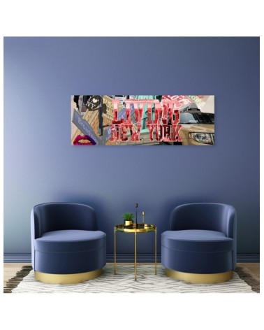 Bild auf Leinwand - Bildunterschrift Lebendiges New York | Feeby