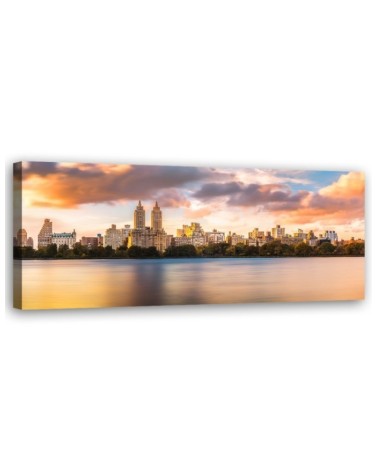 Leinwandbild modern - Sonnenuntergang über der Stadt | Feeby