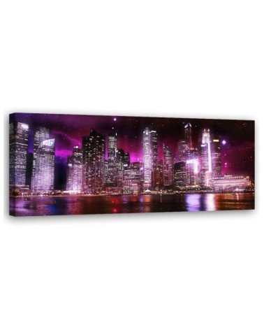 Purple cityscape - Image for a room | FEEBY