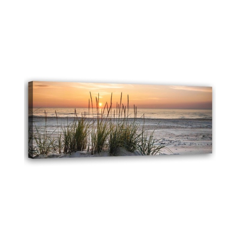 Wandbild für Wohnzimmer - Sonnenuntergang am Strand | Feeby