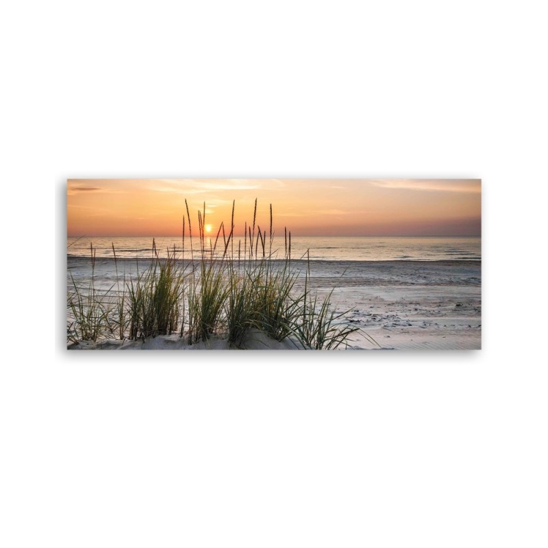 Wandbild für Wohnzimmer - Sonnenuntergang am Strand | Feeby