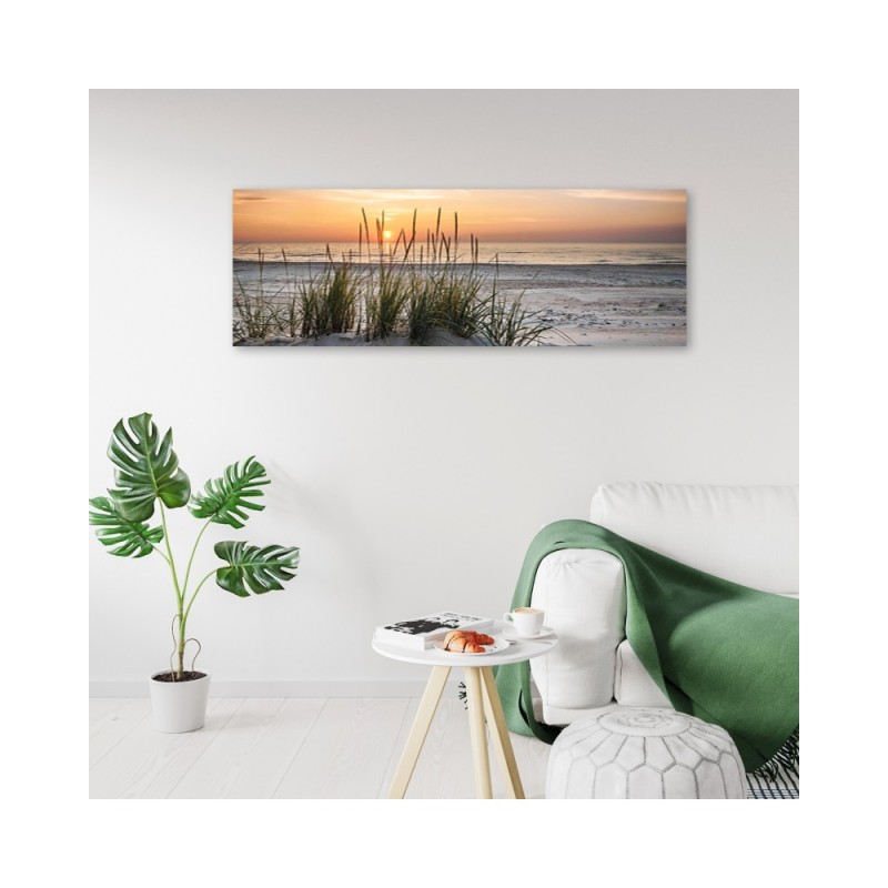 Wandbild für Wohnzimmer - Sonnenuntergang am Strand | Feeby